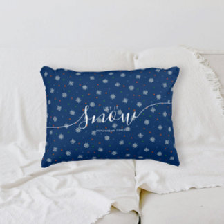 Elegant Blue Let it snow custom Accent Pillow