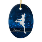Elegant Blue Lights Silver Ice Skater