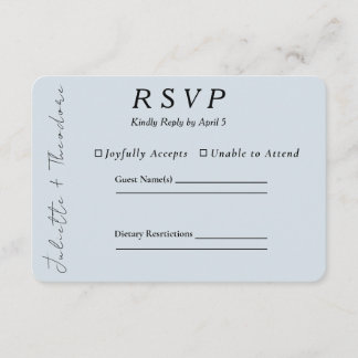 Elegant Blue Linen RSVP Card