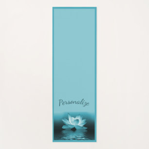 Elegant Blue Lotus Flower Zen Yoga Namaste Mat