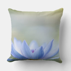 Elegant Blue Lotus Throw Pillow