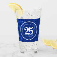 Elegant Blue Marble 25 Years Work Anniversary