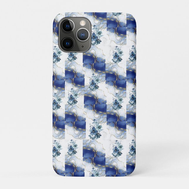 Elegant Blue Marble  Case-Mate iPhone Case (Back)