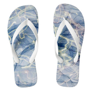 Elegant Blue Marble  Flip Flops