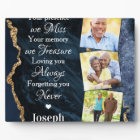 Elegant Blue Marble Remembrance 3 Photo Memorial