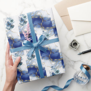 Elegant Blue Marble Wrapping Paper