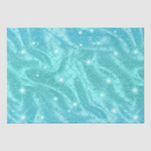 Elegant Blue Mermaid Scales Metallic Glitter Tissue Paper