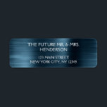 Elegant Blue Metallic Foil Modern Wedding<br><div class="desc">Blue Elegant and Modern Wedding Return Address Label. The text of this hand lettered brush script sticker can be updated and customized with your name. This return address label is part of a matching wedding collection and additional matching items can be requested by contacting the designer. These Baby Shower, Bridal...</div>
