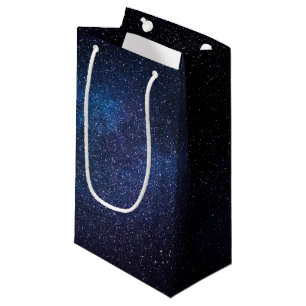 Elegant Blue Milkyway Galaxy Texture Small Gift Bag