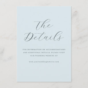 Elegant Blue Minimalist Calligraphy Enclosure Card