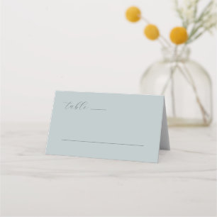 Elegant Blue Minimalist Lines Place Card
