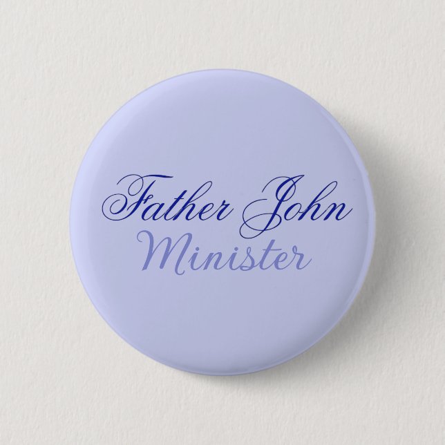 Elegant Blue Minister  2 Inch Round Button (Front)