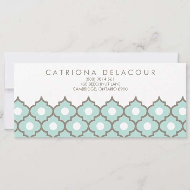 Elegant Blue Moroccan Pattern Gift Certificate (Front)
