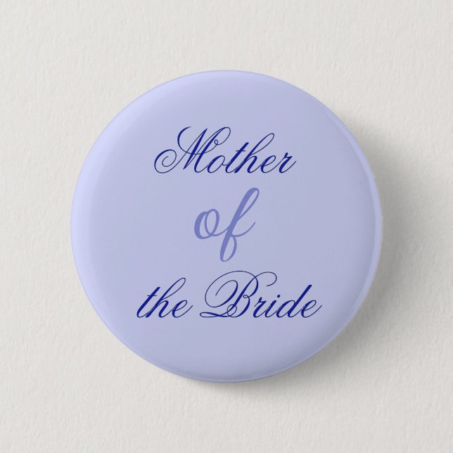 Elegant Blue Mother of the Bride 2 Inch Round Button (Front)