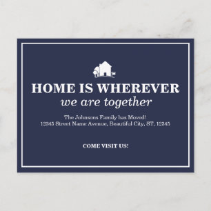 Elegant Blue New Home Moving Announcement
