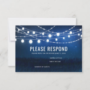 Elegant Blue Night & Silver String Lights RSVP
