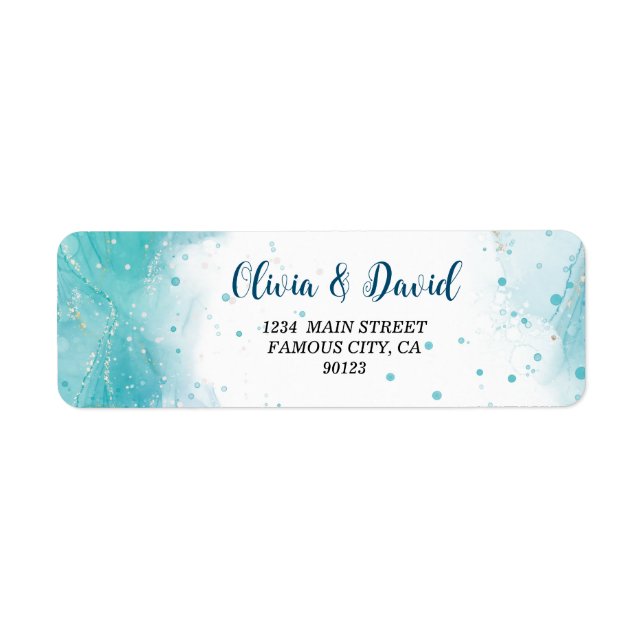 Elegant Blue Ocean Address Label (Front)
