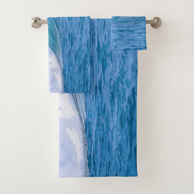 Elegant Blue Ocean Waves Acrylic Artwork | (En situation)