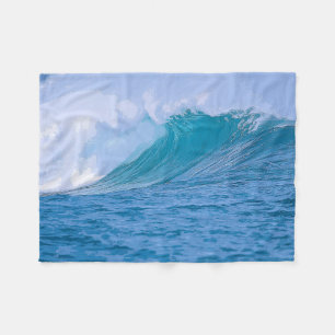 Elegant Blue Ocean Waves Acrylic Artwork   Fleece Blanket