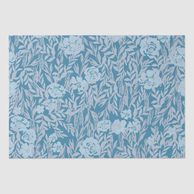 Elegant Blue on Blue All Occasion Tissue Paper (Front)