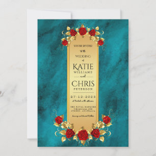 Elégant Blue Opulence or luxe royal Invitation