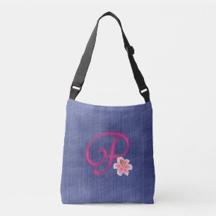 Elegant Blue P Crossbody Bag