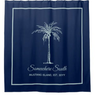 Elegant Blue Pale Teal Palm Tree Personalized
