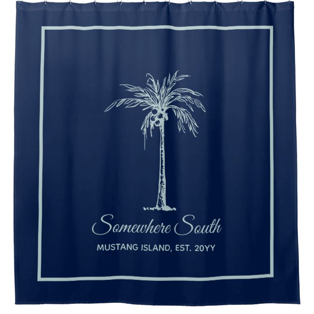 Elegant Blue Pale Teal Palm Tree Personalized (Front)