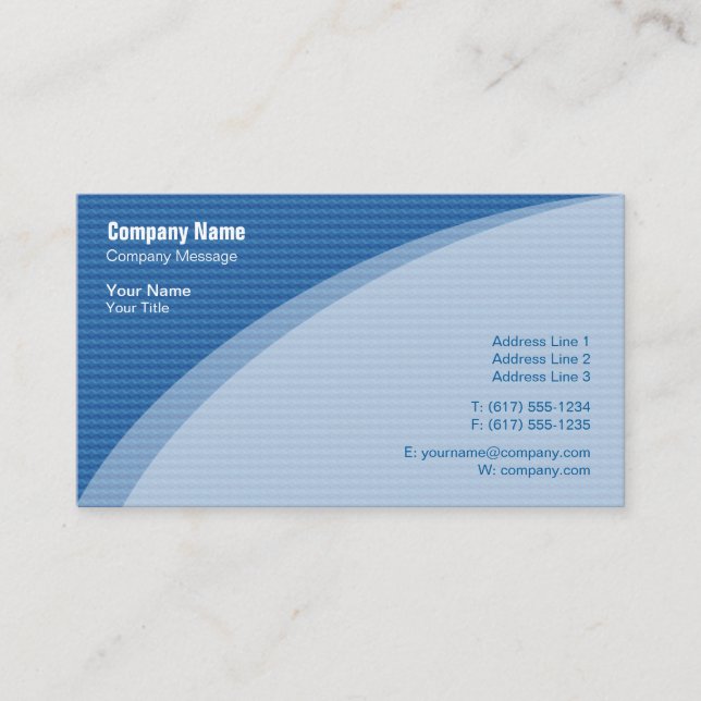 Elegant Blue Pattern Business Card (Front)