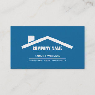 Elegant Blue & Pearl Professional Real Estate Business Card
