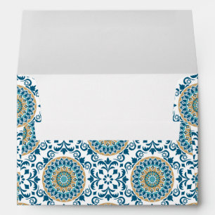 Elegant Blue Persian Mosaic Envelope