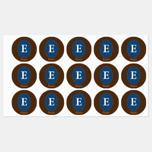 Elegant Blue Personalized Monogram Square Sticker
