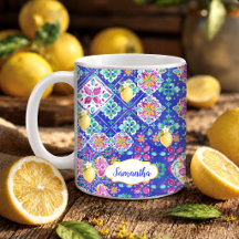 Elegant Blue pink Sicilian Citrus Collage