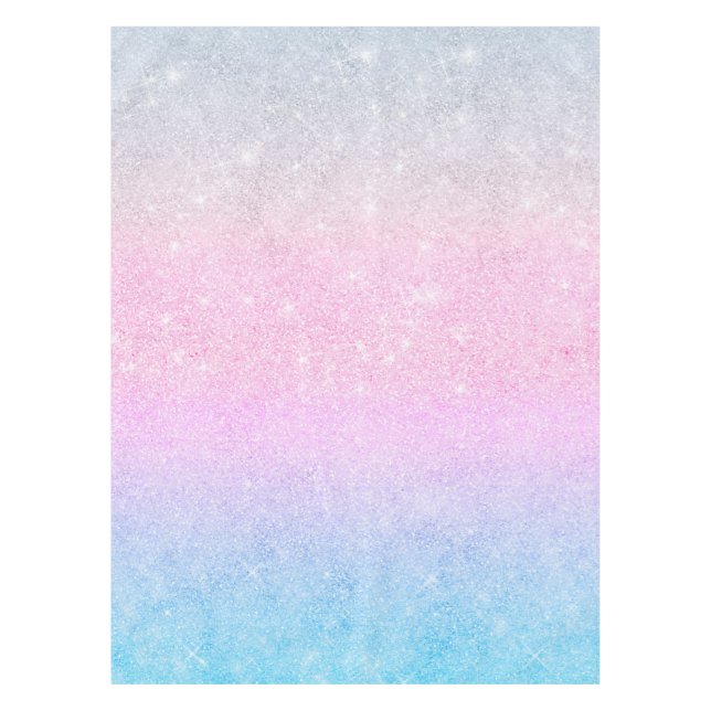 Elegant Blue Pink Silver Glitter Design Tablecloth (Front)