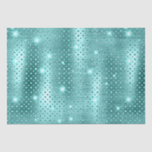 Elegant Blue Polka Dot Metallic Glitter Pattern Tissue Paper