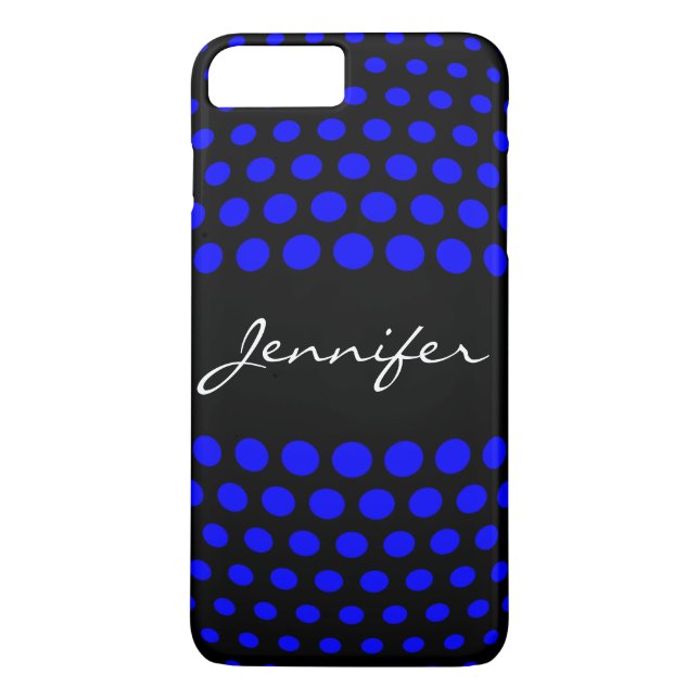 Elegant Blue Polka Dots Pattern Case-Mate iPhone Case (Back)