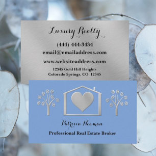 Elegant Blue Pro Real Estate Broker Business Card