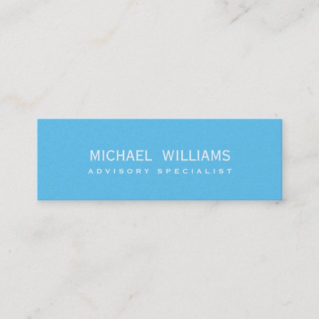 ELEGANT BLUE PROFESSIONAL CELESTIAL SWIMMING POOL MINI BUSINESS CARD (Front)