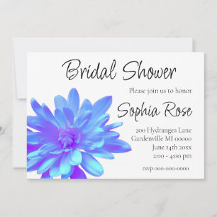 Elegant blue purple floral flower invitation
