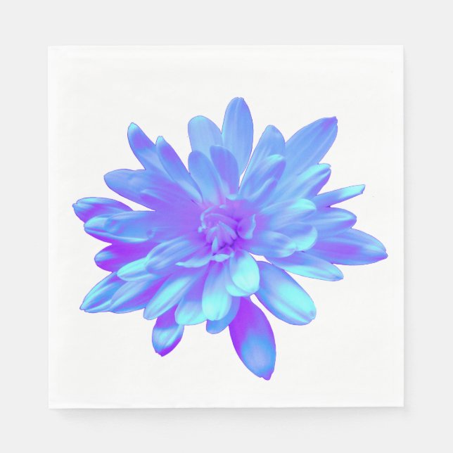 Elegant blue purple floral flower  napkin (Front)