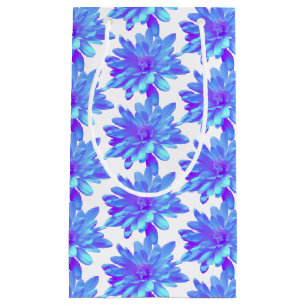 Elegant blue purple floral flower  small gift bag