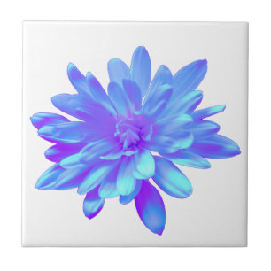 Elegant blue purple floral flower tile