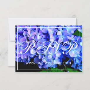 Elegant blue purple floral hydrangeas save the date