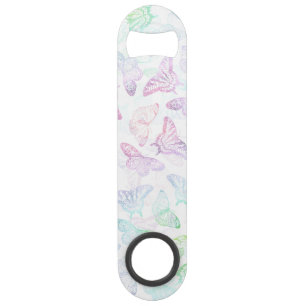 Elegant Blue Purple Glitter Butterfly Glam Design Bar Key