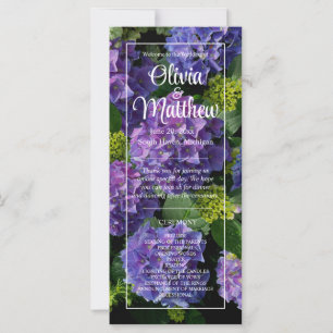 Elegant blue purple magenta green floral hydrangea