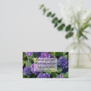 Elegant blue purple magenta green floral hydrangea enclosure card