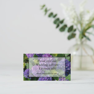 Elegant blue purple magenta green floral hydrangea enclosure card