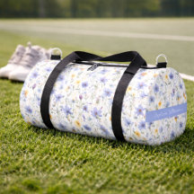 Elegant Blue Purple Wildflower Watercolor Name