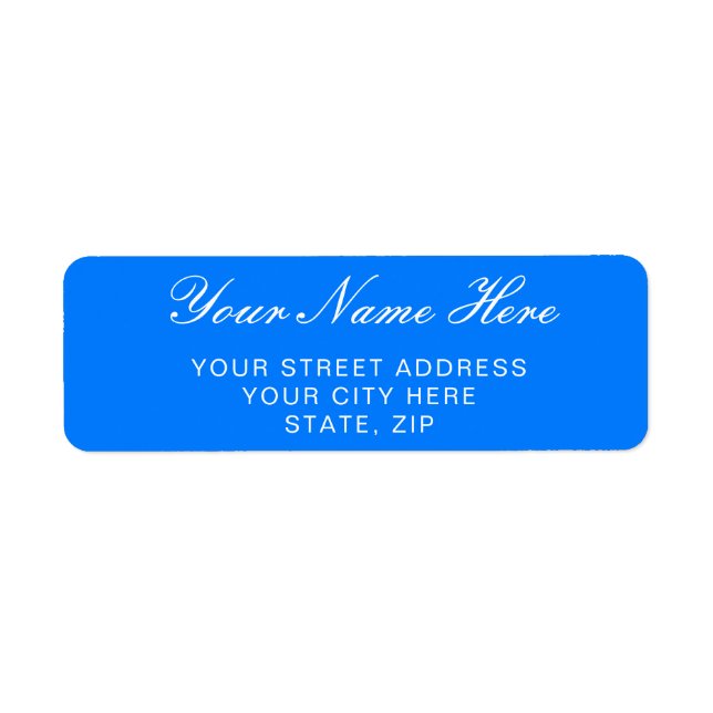 Elegant Blue Return Address Label Design (Front)