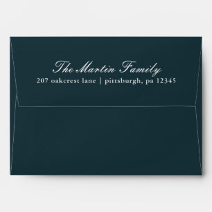 Elegant Blue Return Address with Photo Envelope